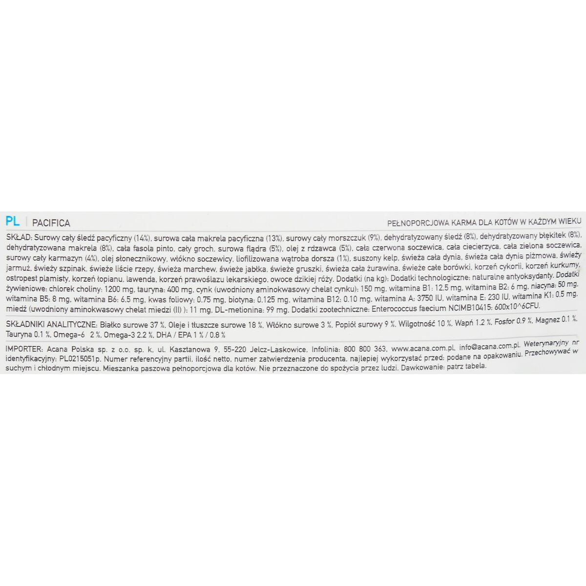 Aliments pour chat Acana Pacifica Poisson 1,8 kg