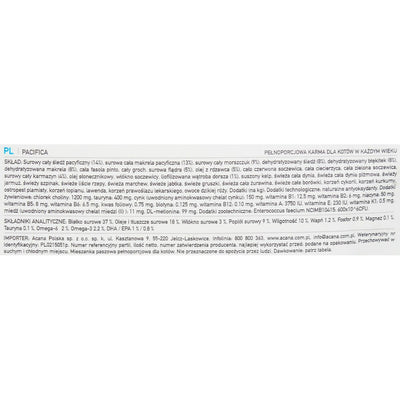 Aliments pour chat Acana Pacifica Poisson 1,8 kg