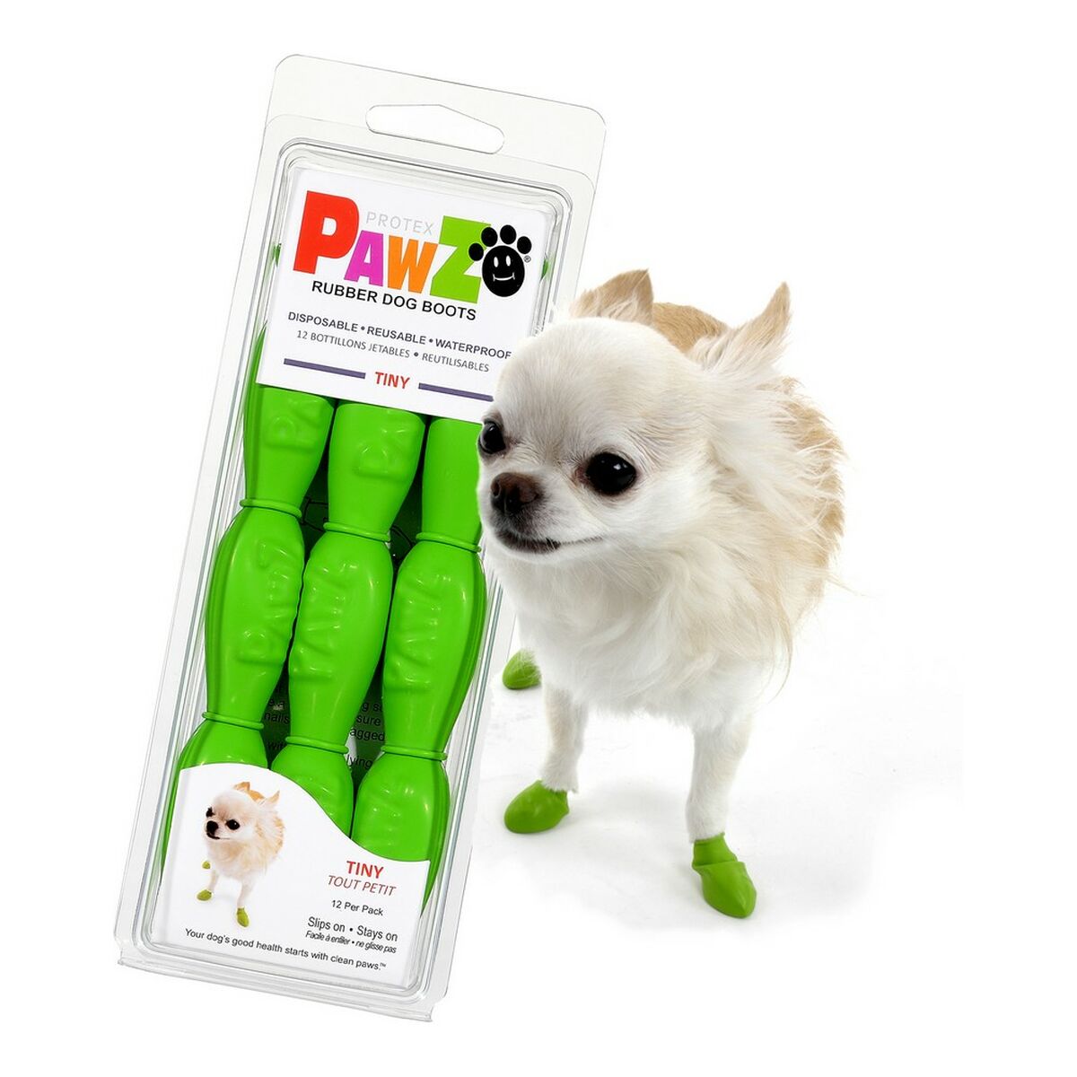 Bottes Pawz Chien 12 Unités Vert