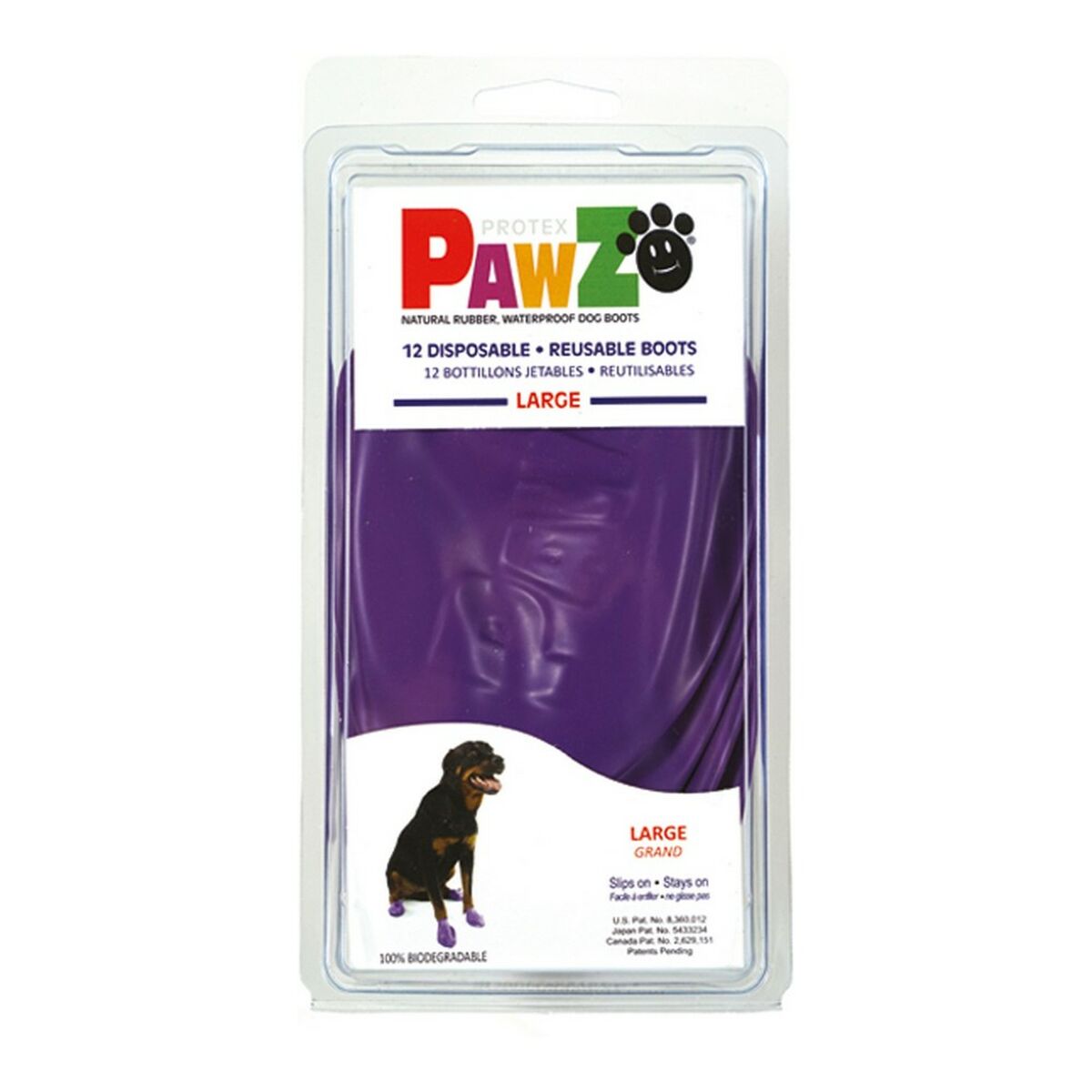 Bottes Pawz Chien 12 Unités Violet Taille L