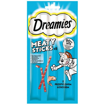 Snack für Katze Dreamies Meaty Sticks 30 g Lachsfarben
