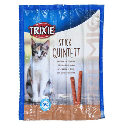 Snack für Katze Trixie   5 x 5 g Lachsfarben Truthahn Lamm Leber Vögel
