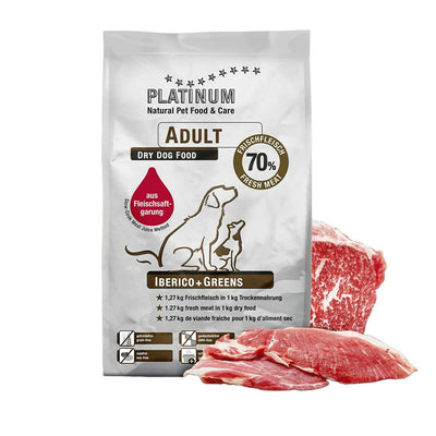 Hundefutter Platinum Adult Iberico + Greens Erwachsener Schwein 5 kg
