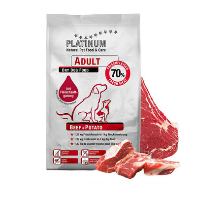 Hundefutter Platinum Adult Beef + Potato Erwachsener Rindfleisch 5 kg