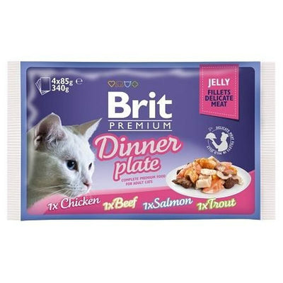Katzenfutter Brit Premium Huhn Lachsfarben Rindfleisch 4 x 85 g