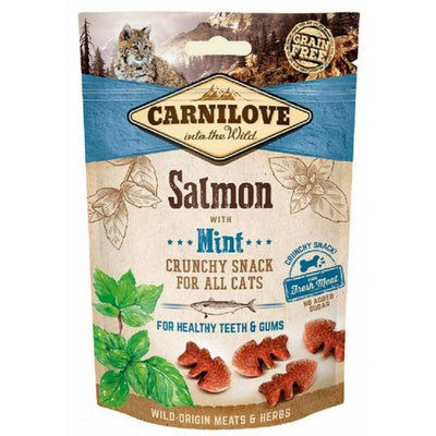 Snack für Katze Carnilove 50 g Süßigkeiten Minze Lachsfarben Fisch