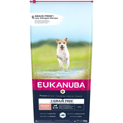 Nourriture Eukanuba  Grain Free Senior small/medium breed Senior Poisson 12 kg