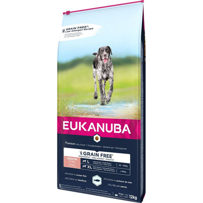 Nourriture Eukanuba Grain Free Senior large/giant breed Senior Poisson 20-40 Kg 12 kg