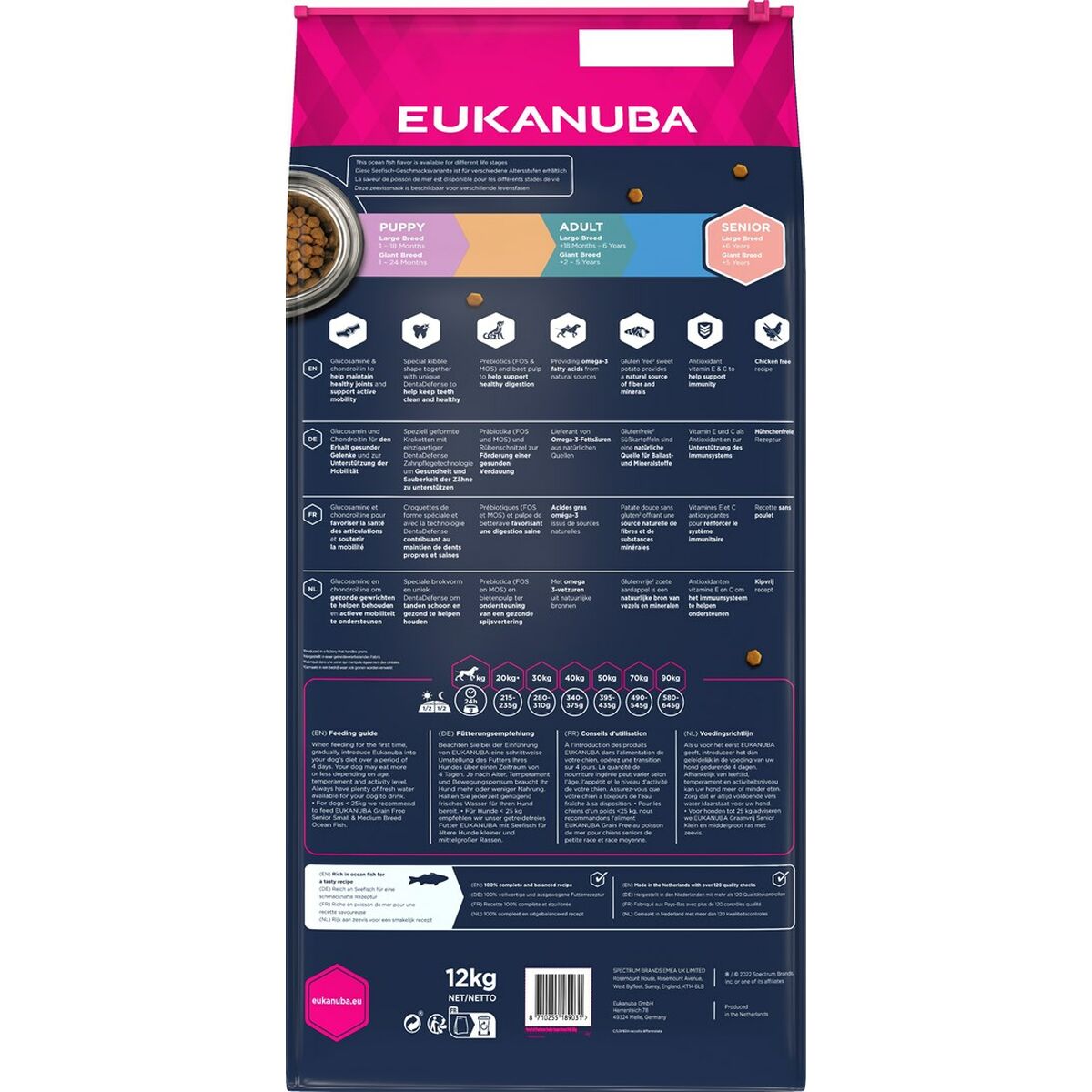 Nourriture Eukanuba Grain Free Senior large/giant breed Senior Poisson 20-40 Kg 12 kg