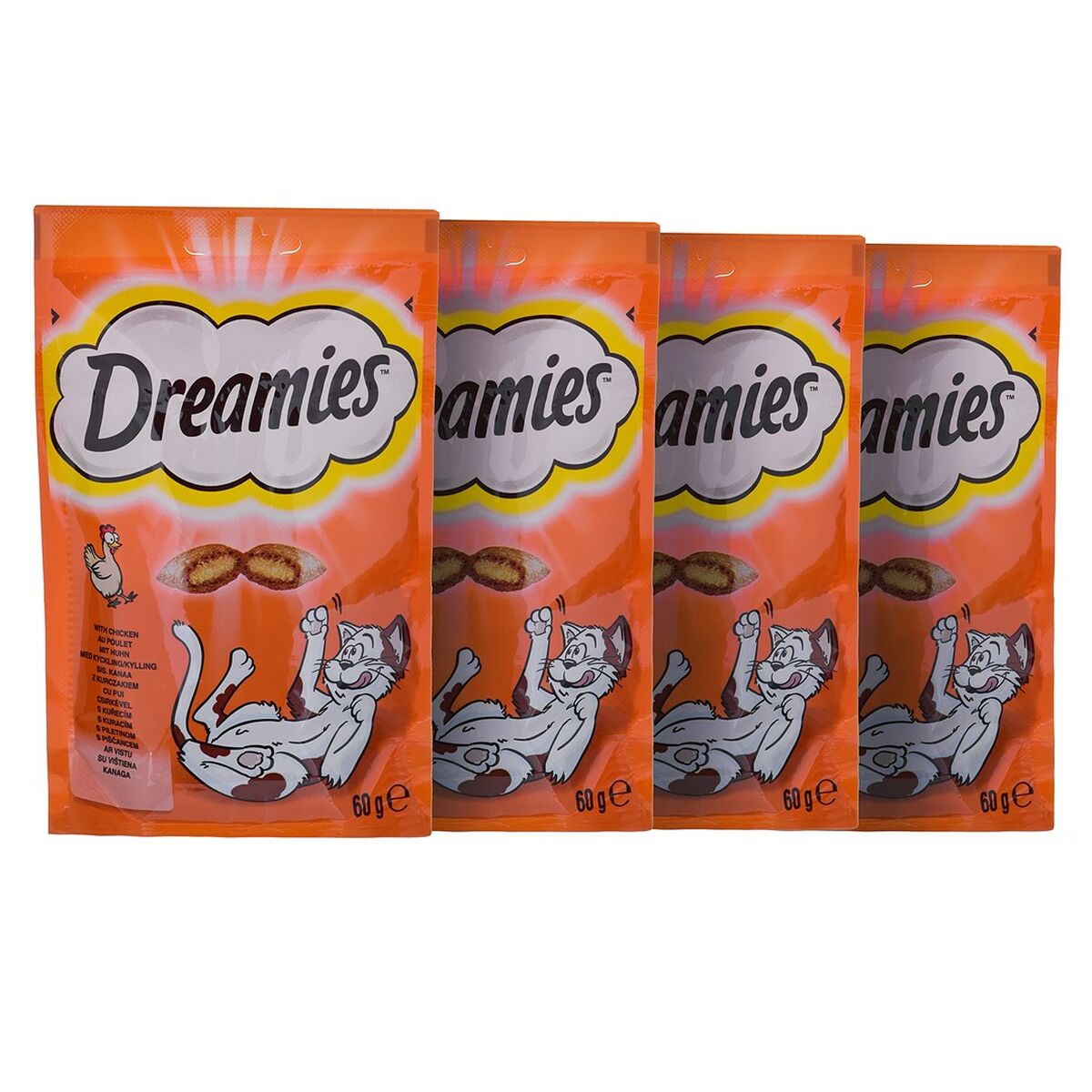 Collation pour Chat Dreamies Variety 12 x 60 g Poulet Saumon Fromage