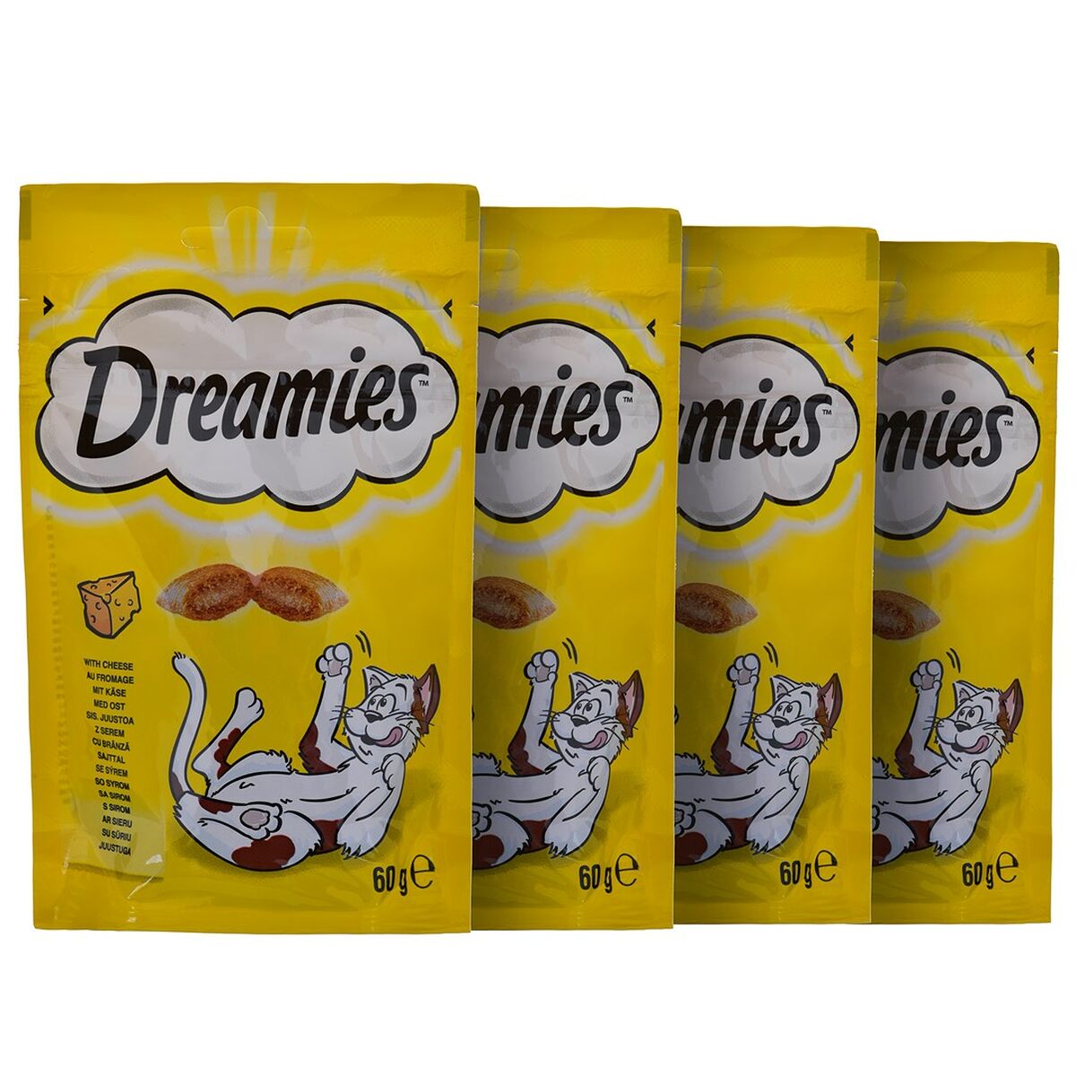 Collation pour Chat Dreamies Variety 12 x 60 g Poulet Saumon Fromage