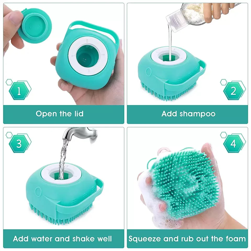 ShampooPaws bath brush for dogs and cats