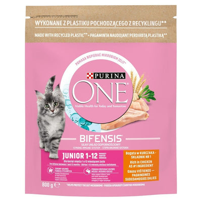 Aliments pour chat Purina One Bifensis Junior Poulet 800 g