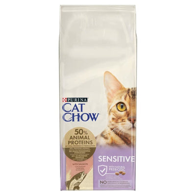 Aliments pour chat Purina Chow Adult Sensitive Adulte Saumon 15 kg