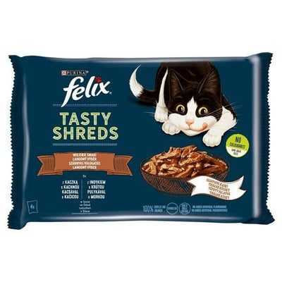 Aliments pour chat Purina Tasty Shreds Dinde Canard 4 x 80 g