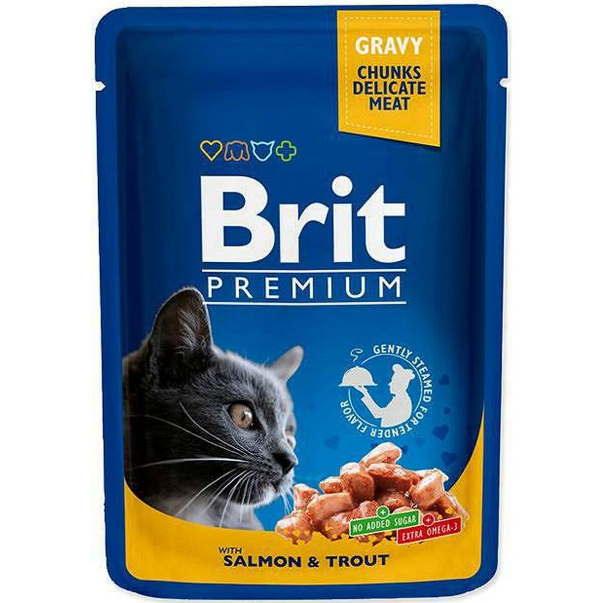 Aliments pour chat Brit Pouches Family Plate Poulet Dinde Veau Morue 12 x 100 g