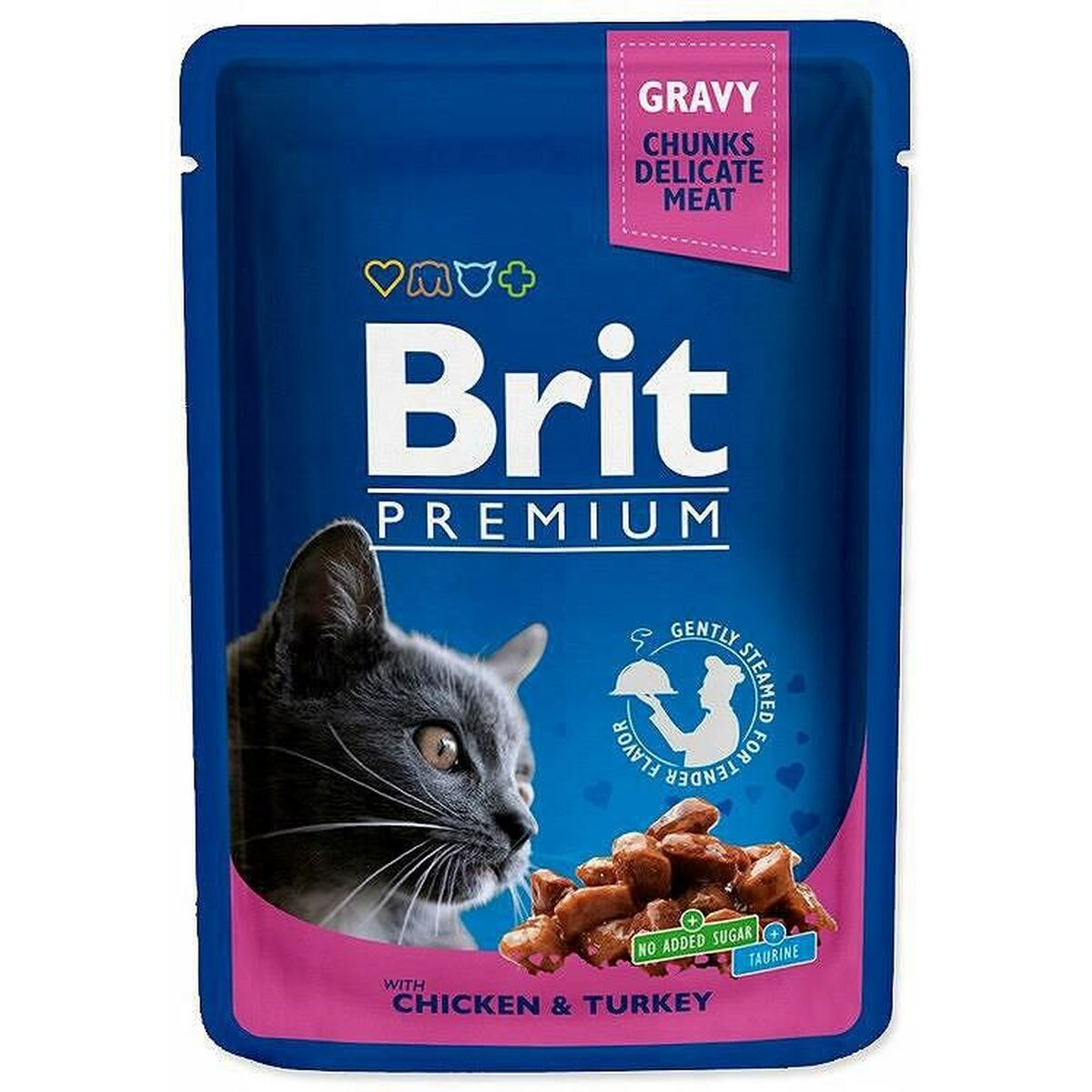 Aliments pour chat Brit Pouches Family Plate Poulet Dinde Veau Morue 12 x 100 g