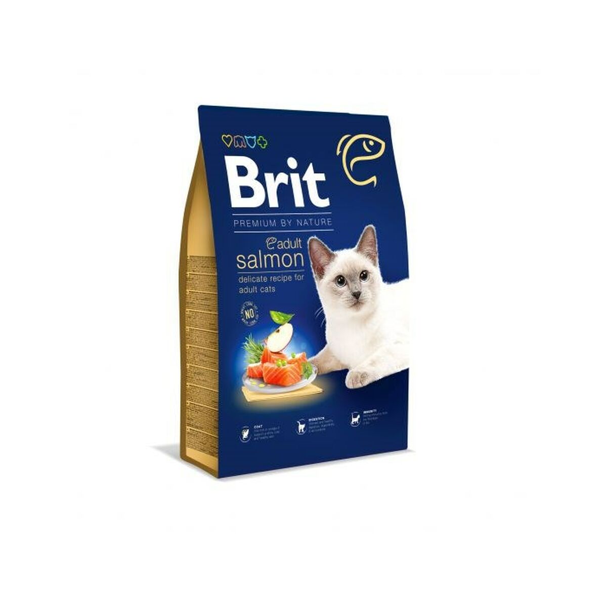 Aliments pour chat Brit PREMIUM BY NATURE ADULT Adulte Saumon 1,5 Kg