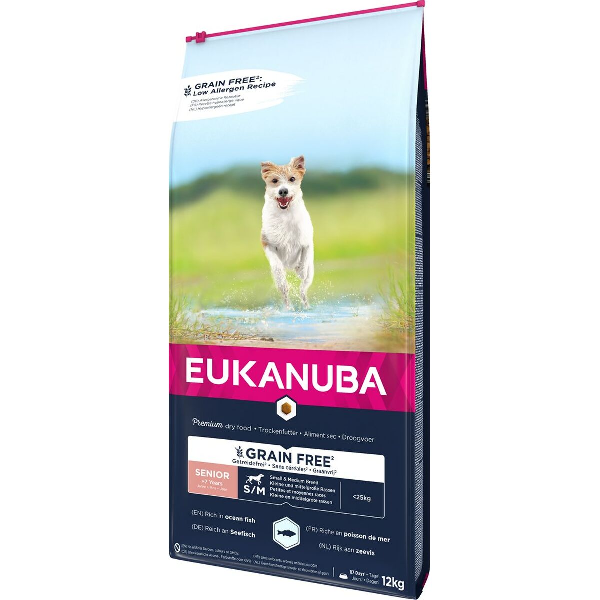 Fodder Eukanuba  Grain Free Senior small/medium breed Senior Fish 12 kg