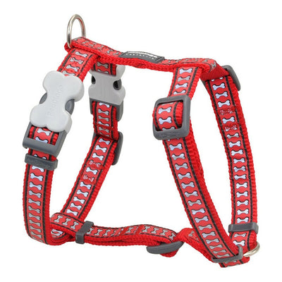 Dog Harness Red Dingo Red Bone Reflective 30-48 cm